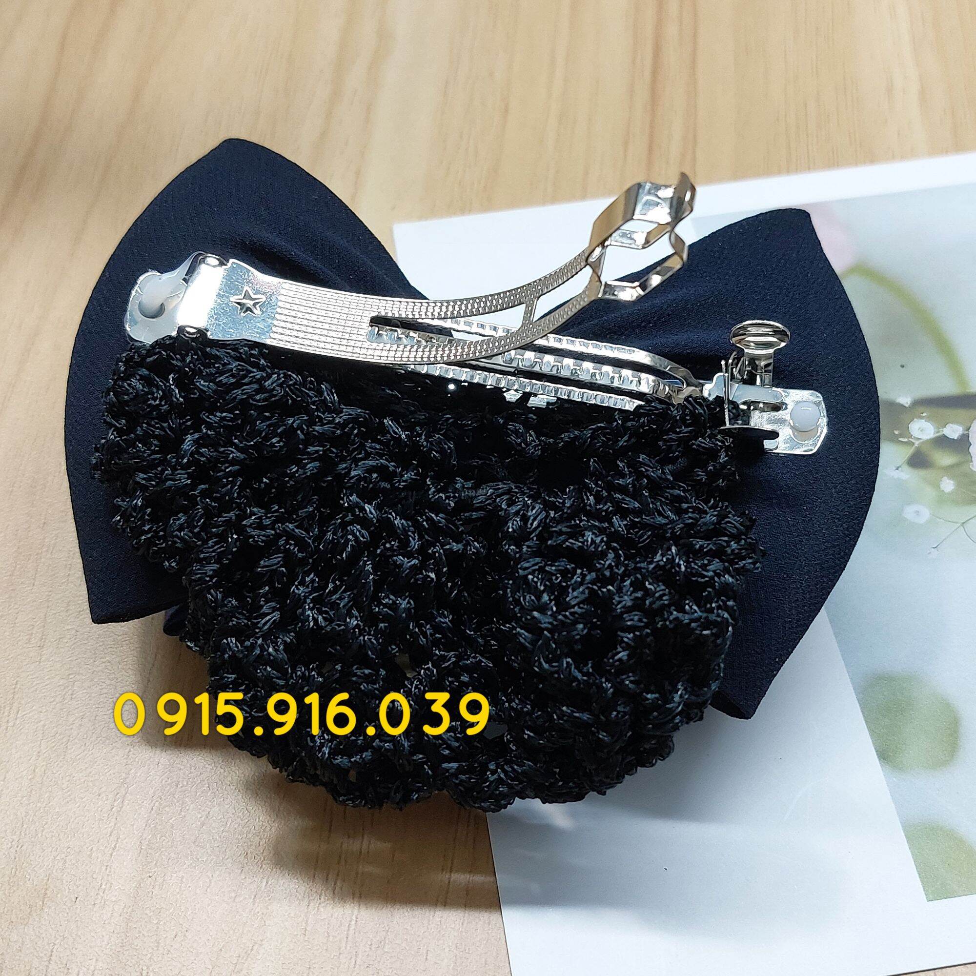 Kẹp Tóc Búi Lưới Hình Nơ, Kẹp Búi Lưới
