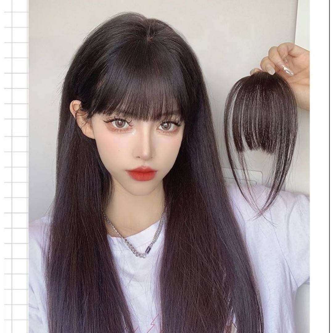 tóc mái thưa tóc thật víp