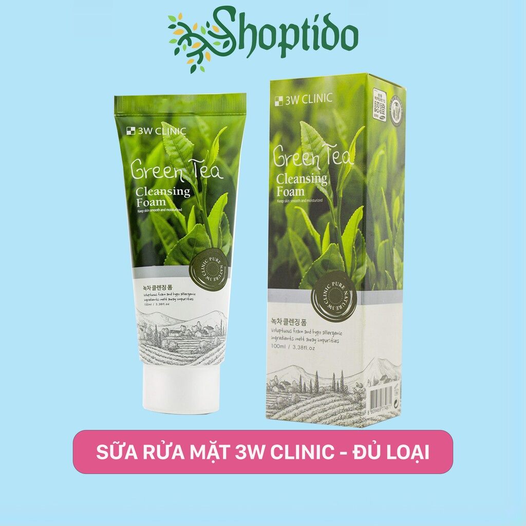[FreeshipMAX] Sữa rửa mặt trà xanh 3W clinic