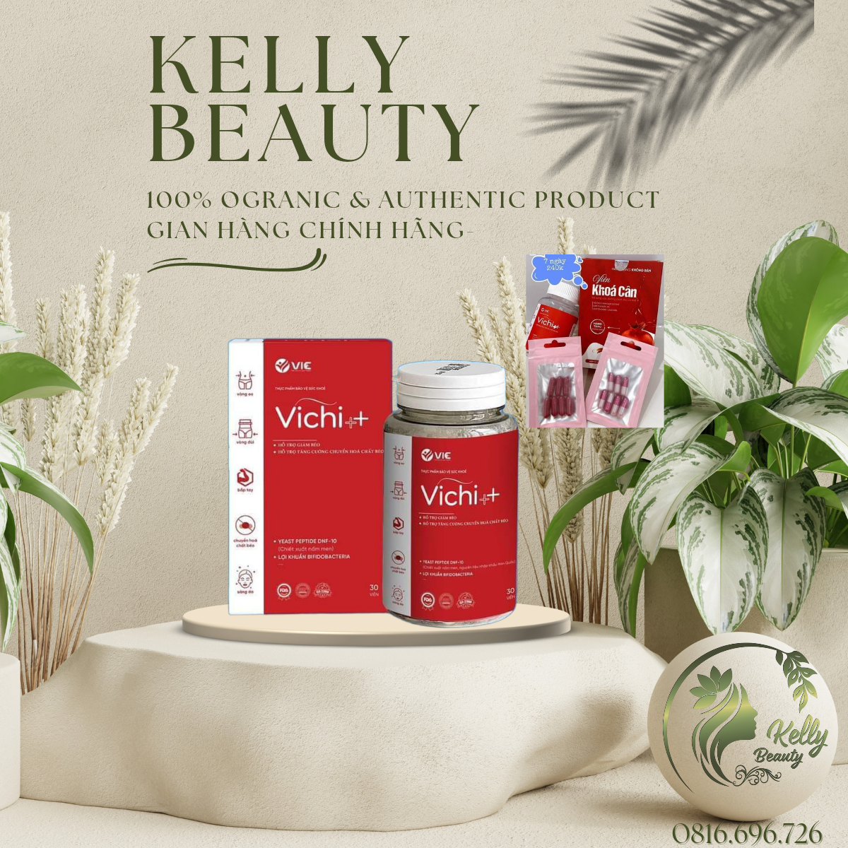 Trag thảo mộc giam can vichi ++ tặng khóa cân chính hãng