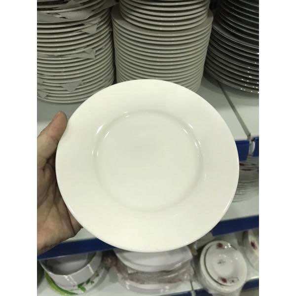 Dĩa Cạn Trắng Minh Châu Đủ Size, Dĩa Đựng Đồ Ăn, Dĩa Sứ Men Sứ Trắng, Dày Dặn MTA-MART2