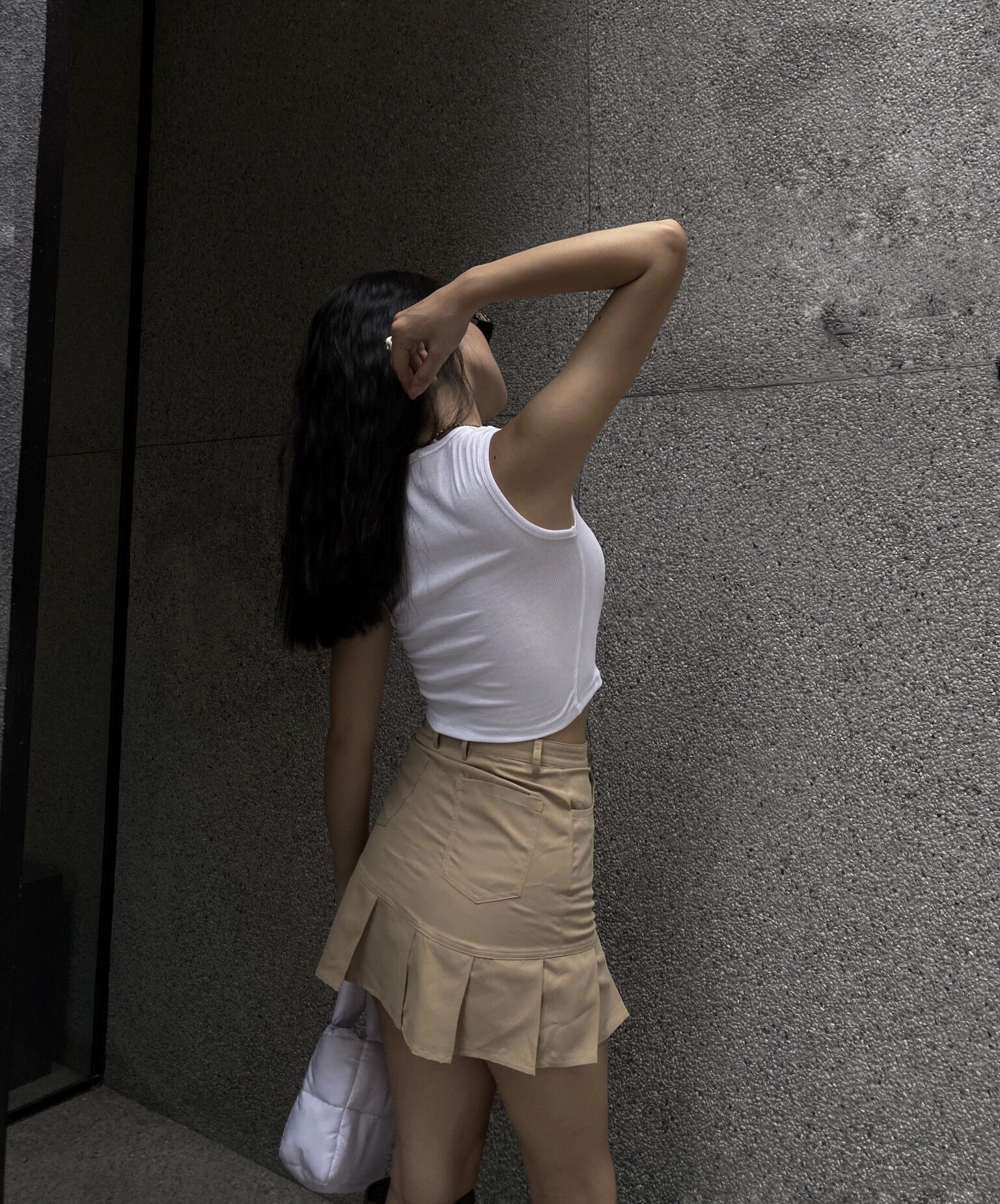 Greenstuffs - Áo thun trắng nữ ba lỗ basic - Tank top