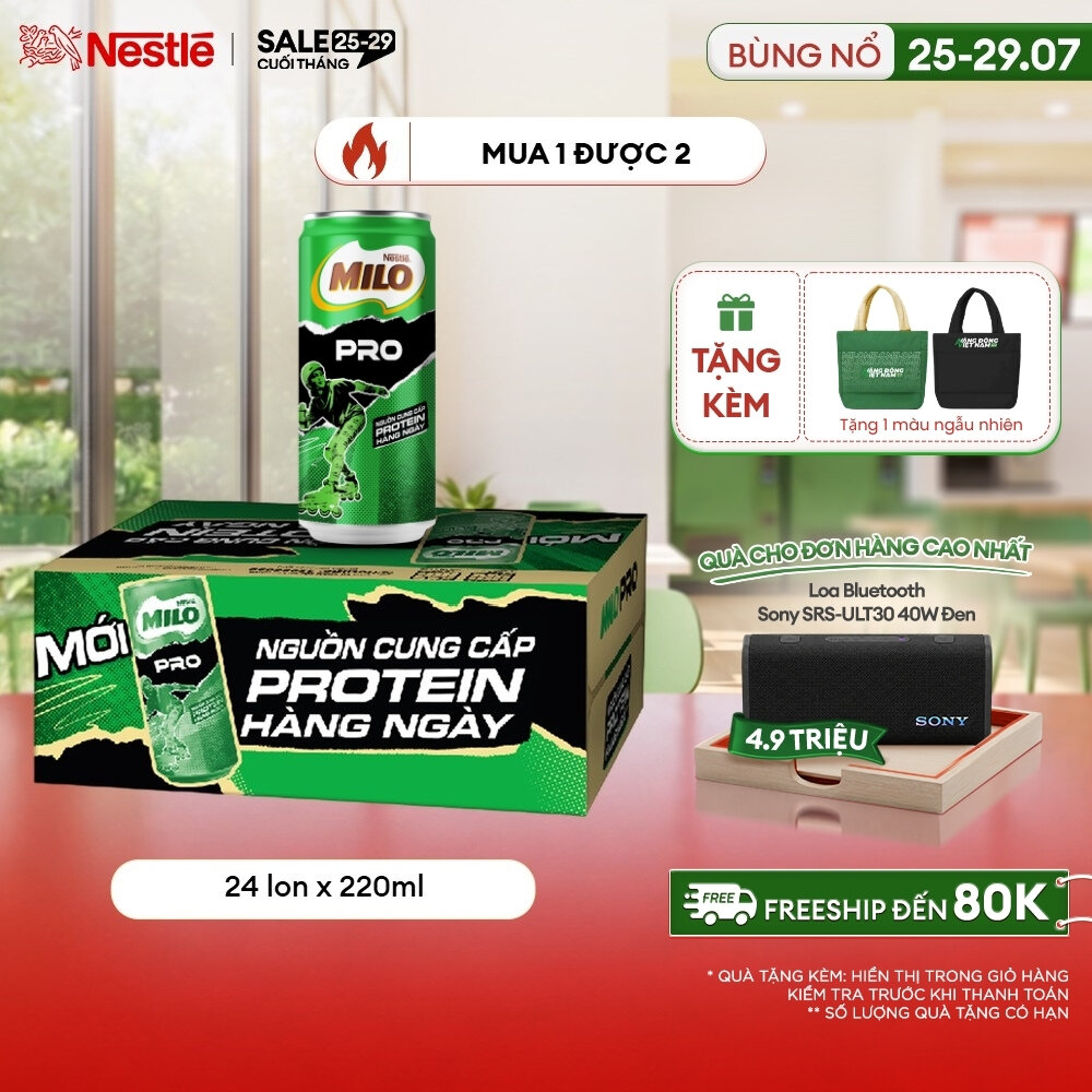 Sữa Lúa Mạch Nestle Milo Pro Lon 4(6x220ml)