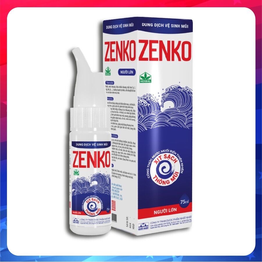 DUNG DỊCH VỆ SINH MŨI ZENKO chai 75ml