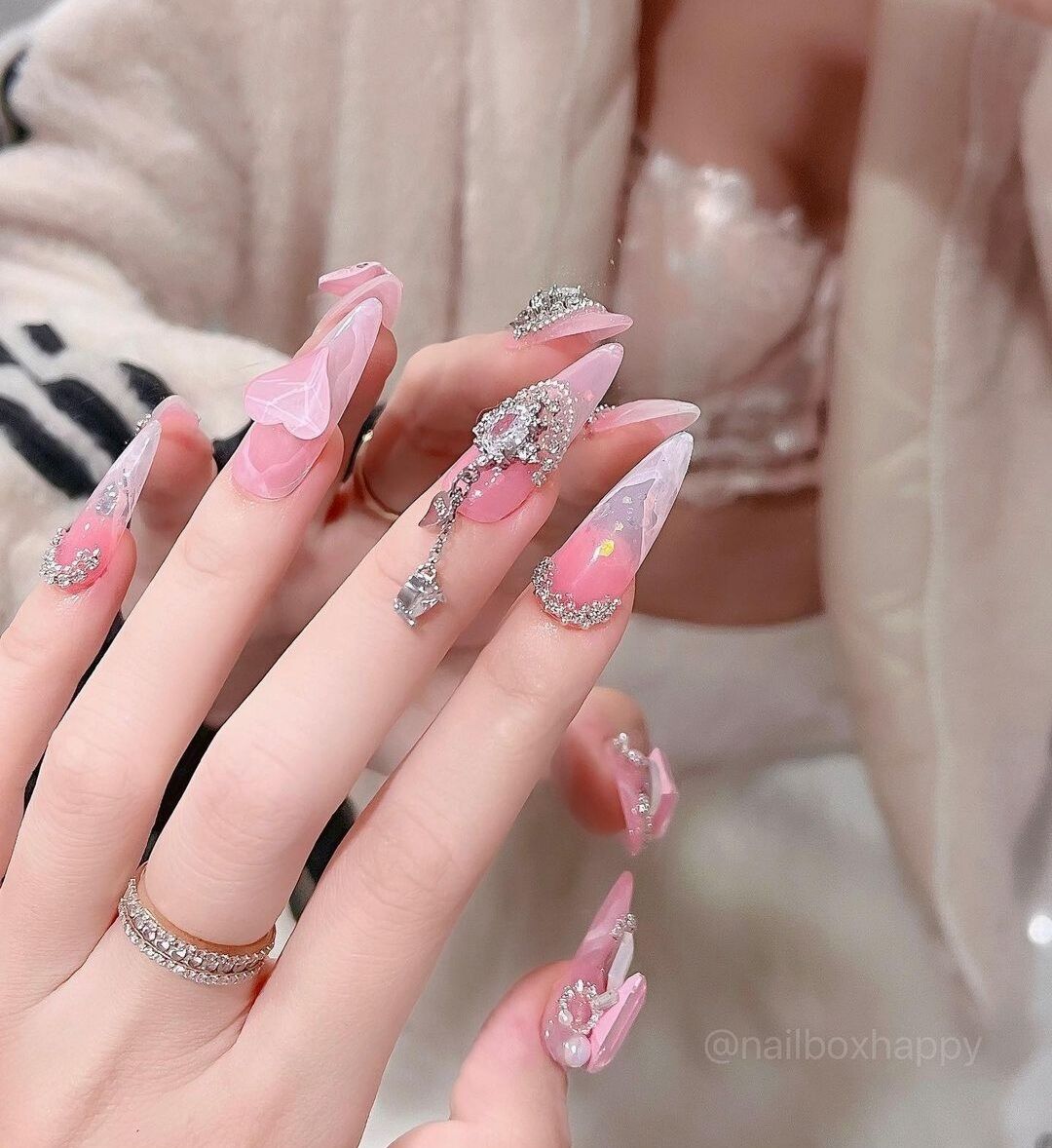 Nailbox thiết kế màu thạch xanh mắt mèo H93