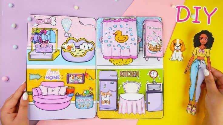 ( NHÀ CHO BÚP BÊ GIẤY) NHÀ CÚN CON