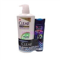 Clear dầu gội 100% chính hãng sạch gàu đánh bay gàu ngứa & vi khuẩn mát lạnh bạc hà dầu gội clear bạc hà 630 g được tặng chai clear men 3 in 1 tấm gội toàn thân 140 g