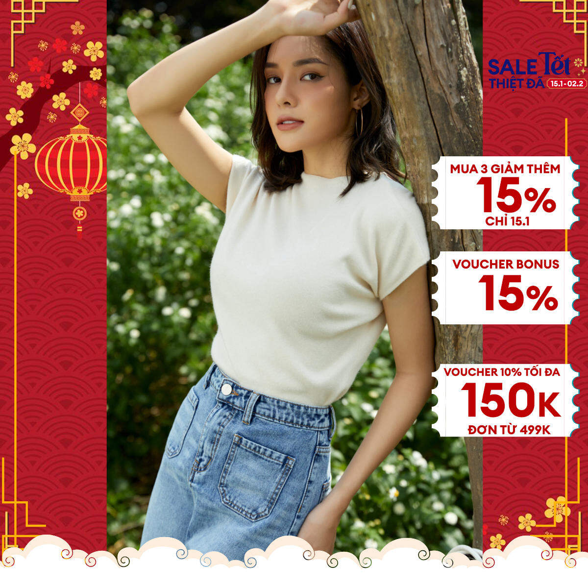Áo len nữ tay hến cổ cách điệu trẻ trung ivy moda ms 57b8040