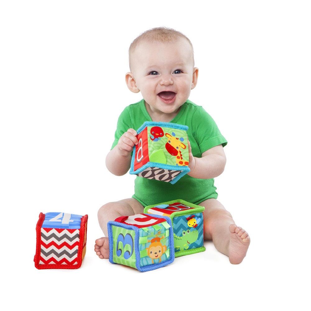 [FREESHIP MAX] Set 4 Khối Vuông Đồ Chơi Khám Phá Cho Bé - Brigh Starts Grab & Stack Blocks