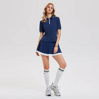 COSLEAF | Bộ Quần Áo Tennis Phong Cách Học Đường Cho Nữ Thoáng Khí Áo Polo Chân Váy Quần Short Dành Cho Thể Thao