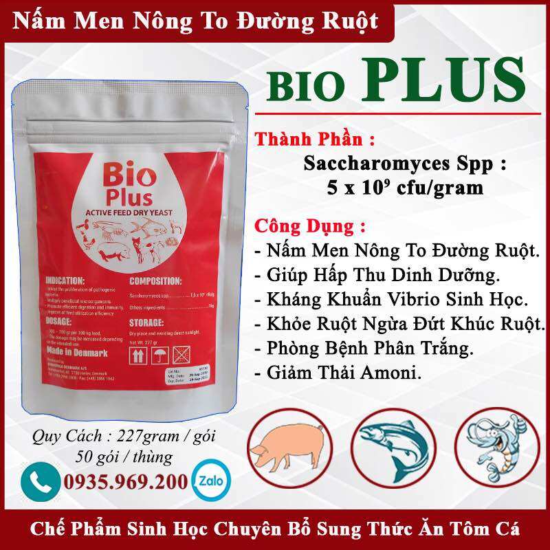 Men tiêu hoá Feed active dry yeast Hàng nhập khẩu Châu Âu , bổ sung lợi khuẩn nông to đường ruột tôm cá # men tiêu hoá Bio plus