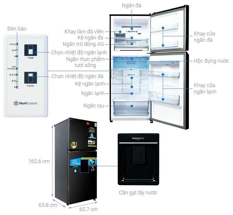 Tủ lạnh Panasonic inverter 326 lít NR-TL351GPKV.MODEL2021