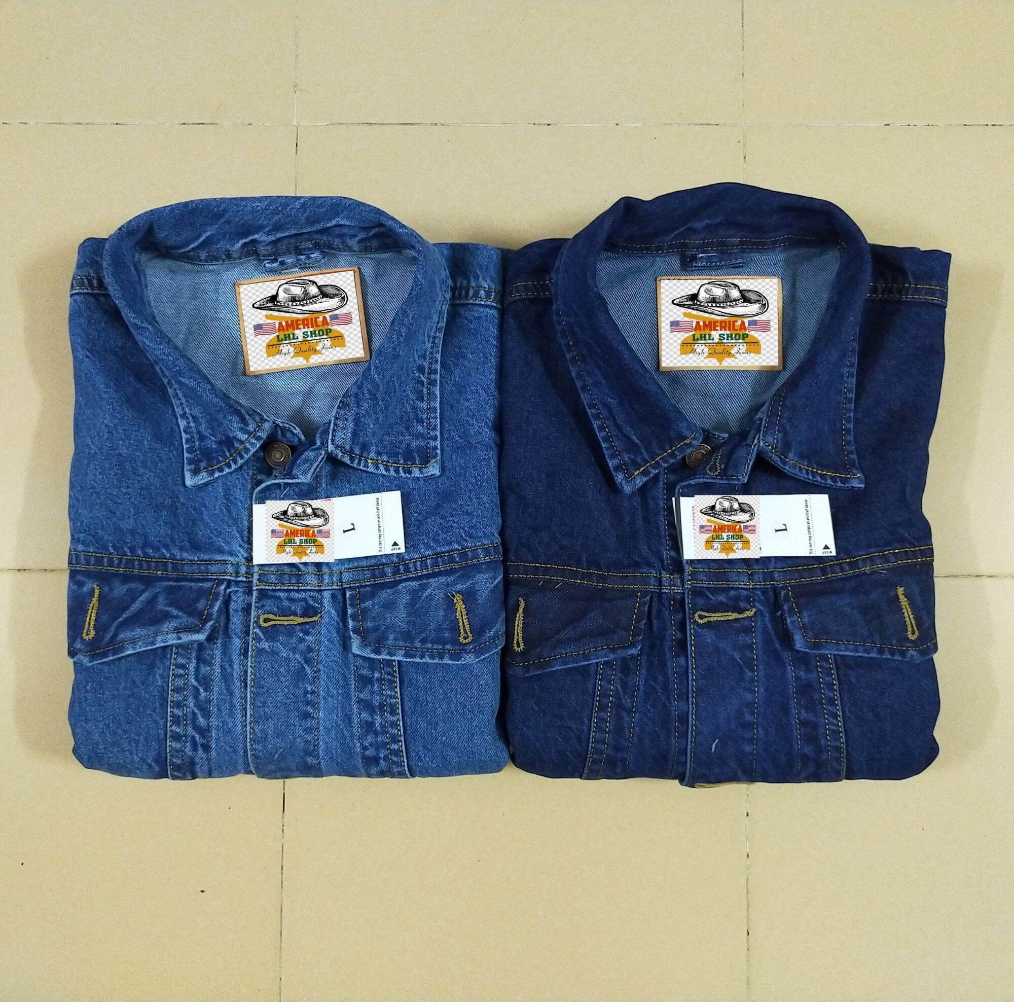Áo khoác jean nam cotton mỹ siêu bền, chất vải dày không giản, có bigsize