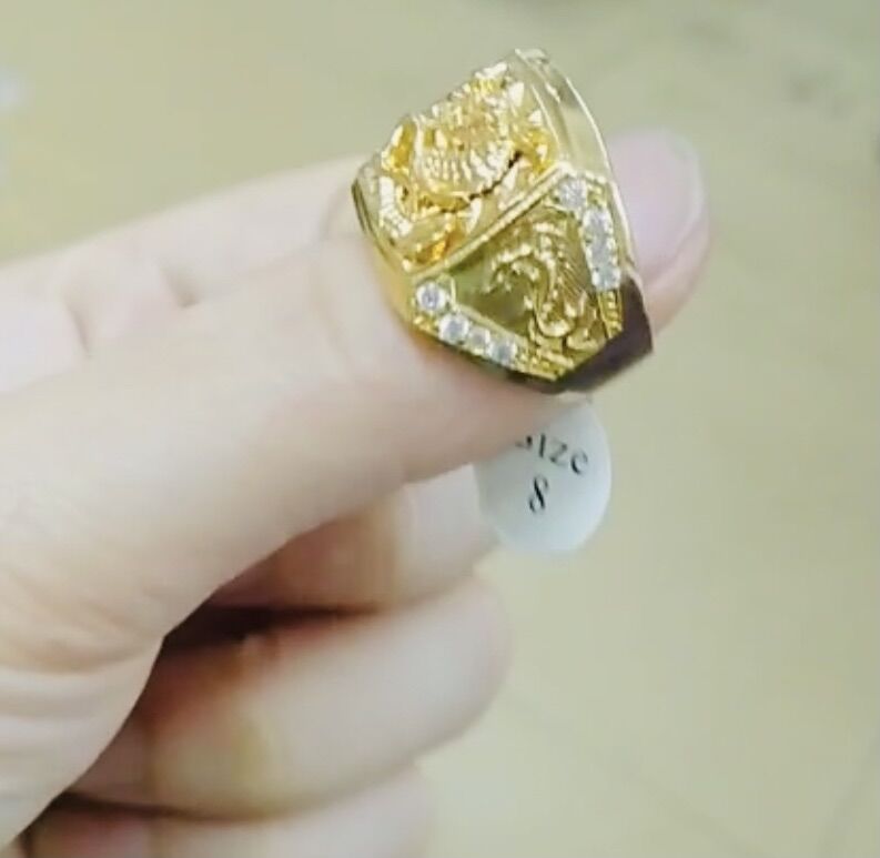 Nhẫn vàng khảm rồng cao cấp dành cho nam