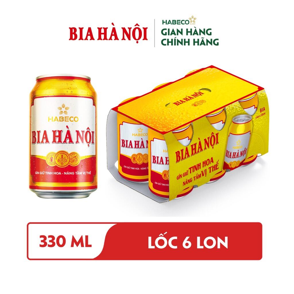 BIA HÀ NỘI HABECO 6 LON 6x330ml