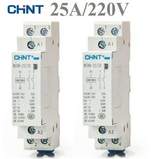 Khởi động từ , Contactor 1 pha Chint NCH8-25A/220v chính hãng