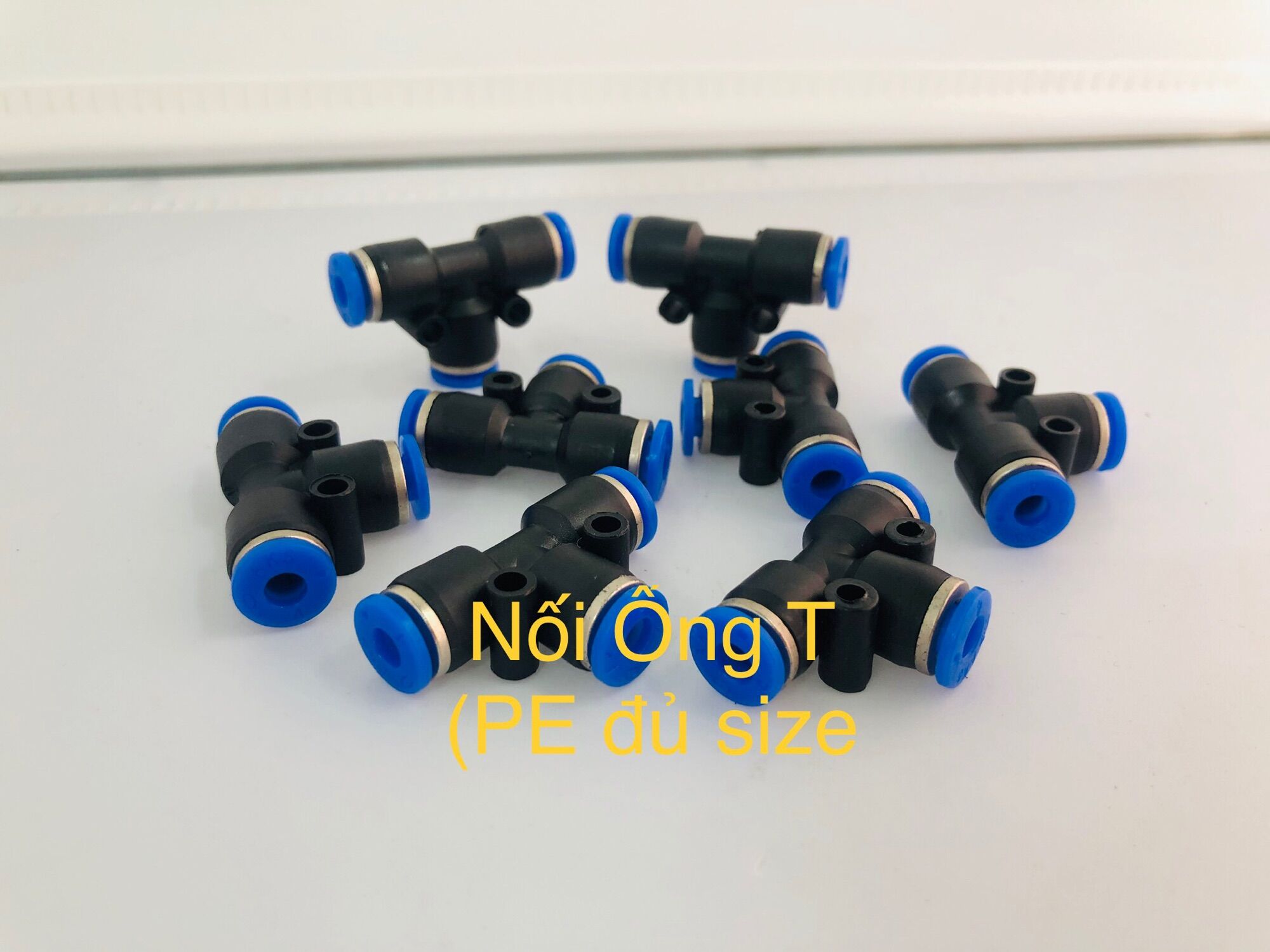 Nối hơi nhựa 3 ngã chữ t- khí nén