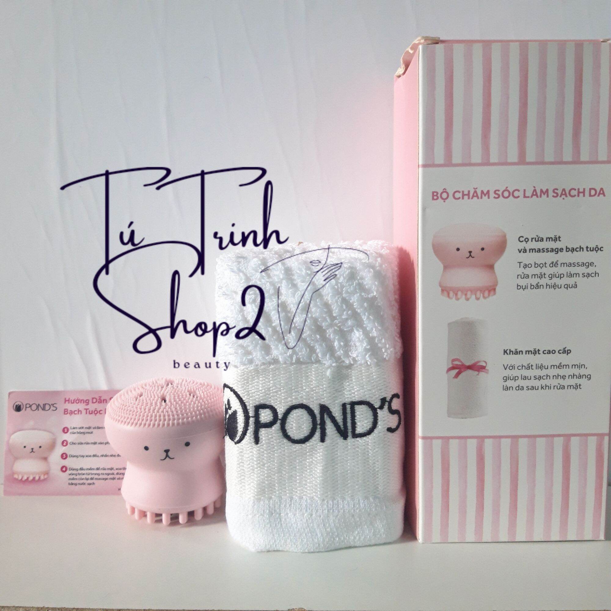 Set Cọ Rữa Mặt Bạch Tuột +khăn pond