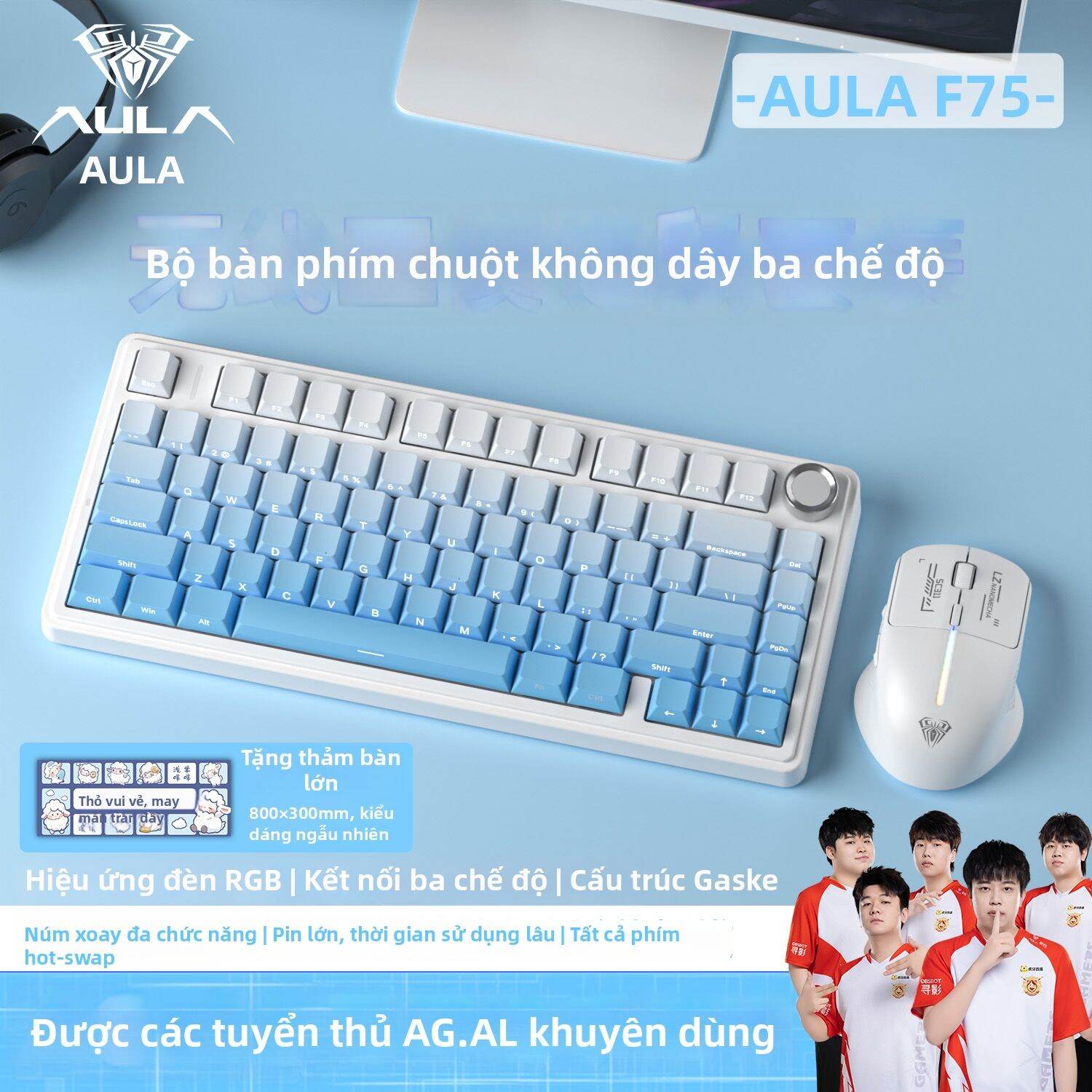 AULA | Bàn Phím Cơ Không Dây Đa Chế Độ Tùy Chỉnh