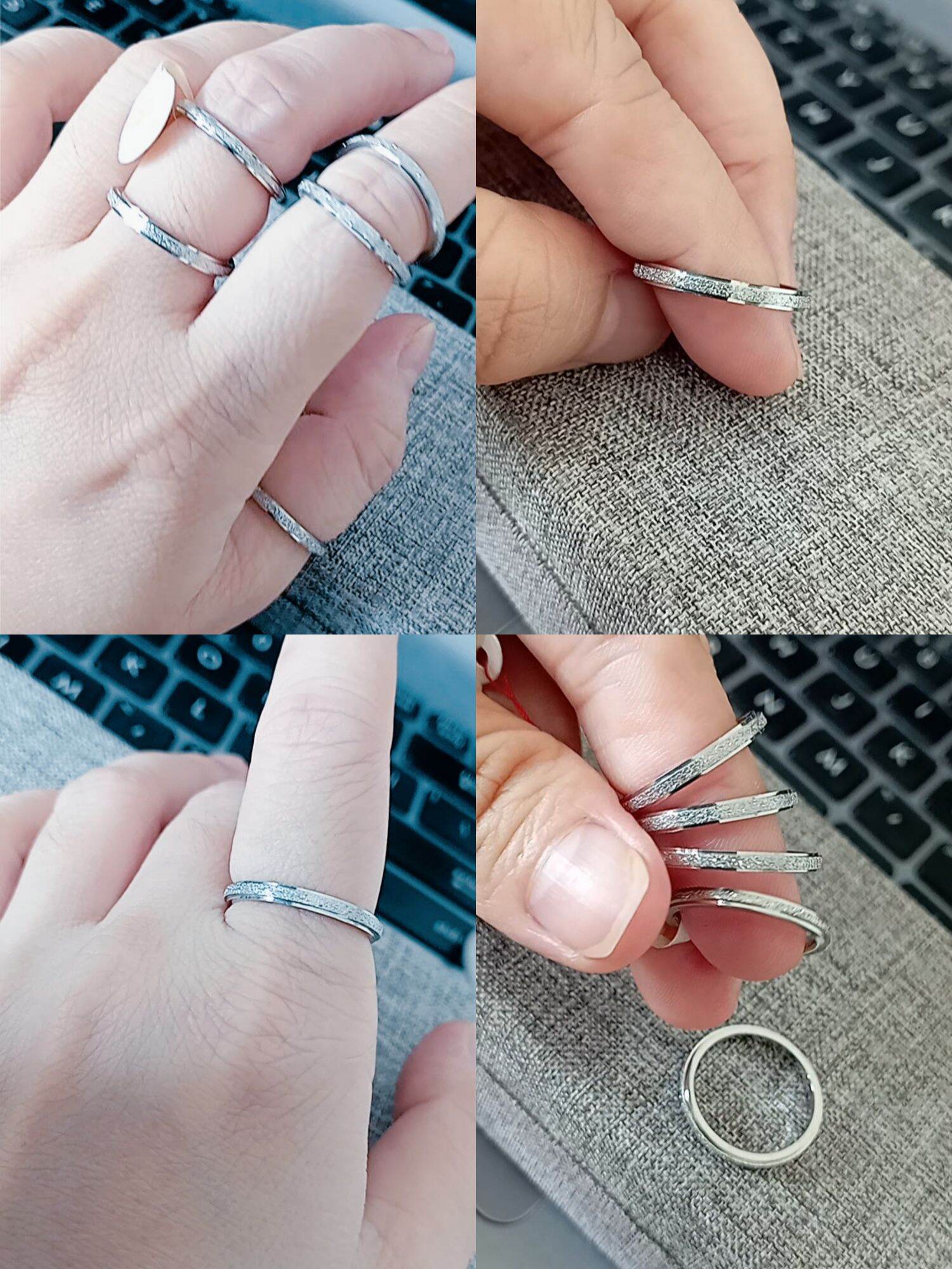 [GIÁ 1 CHIẾC] NHẪN TITAN TRẮNG PHUN CÁT