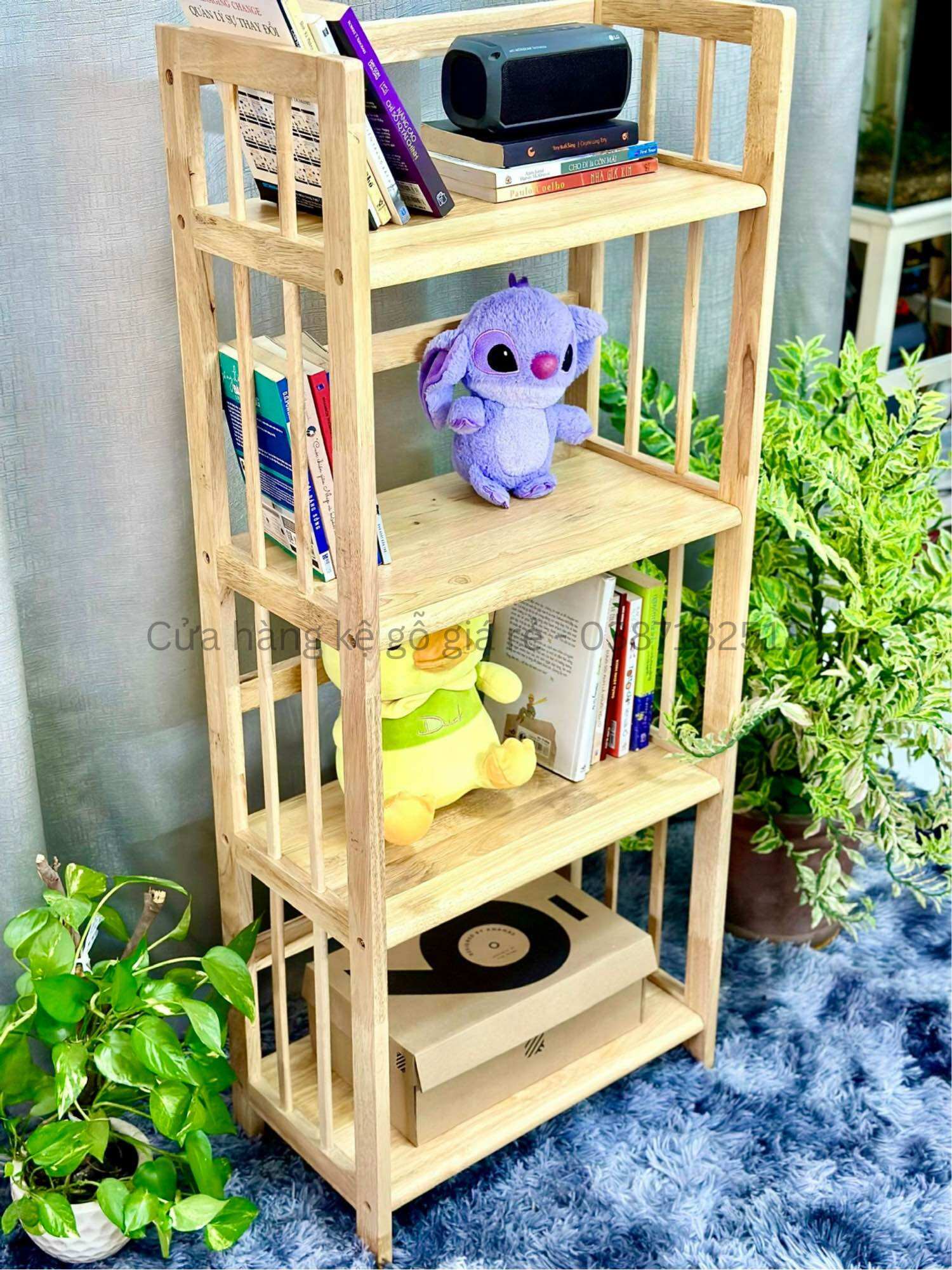 Kệ sách gỗ 4 tầng ngang 50cm sâu 28cm cao 120cm