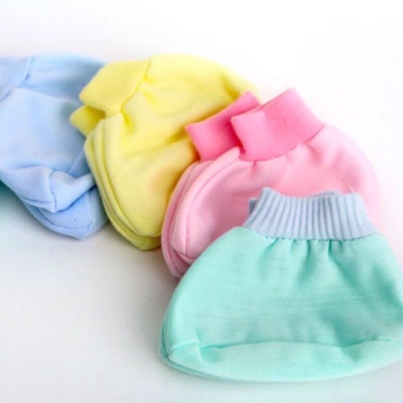 Set Mũ Bao Tay Bao Chân Sơ Sinh Nhiều Màu