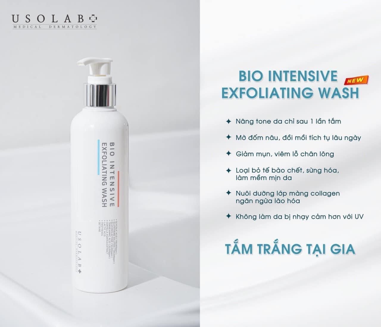 [Hàng chính hãng] Sữa tắm trắng da Bio Intensive Exfoliating Wash Usolab 250