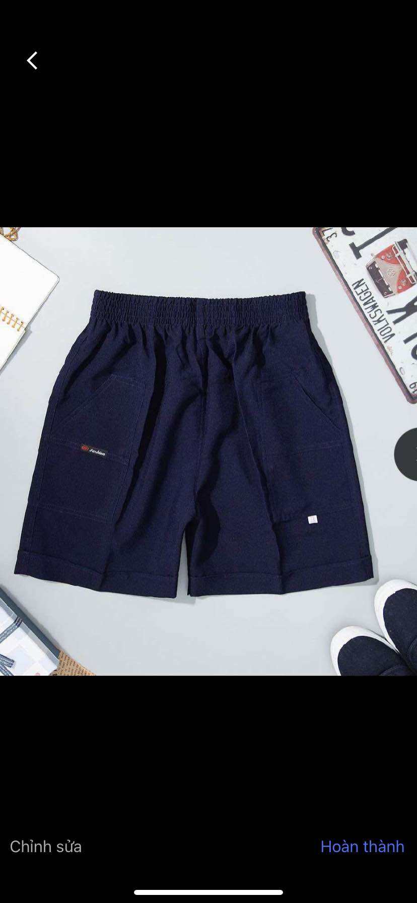 Quần đùi bé trai, short màu xanh đi học, đồng phục học sinh tiểu học, lưng chun đến 70 kg