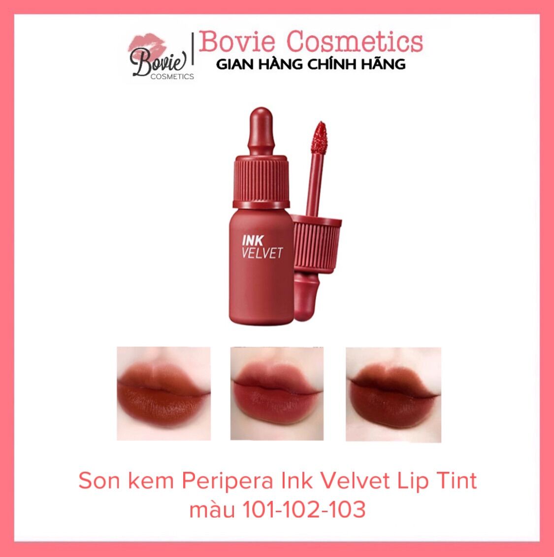 Son kem peripera ink velvet lip tint màu 101 - 102 - 103