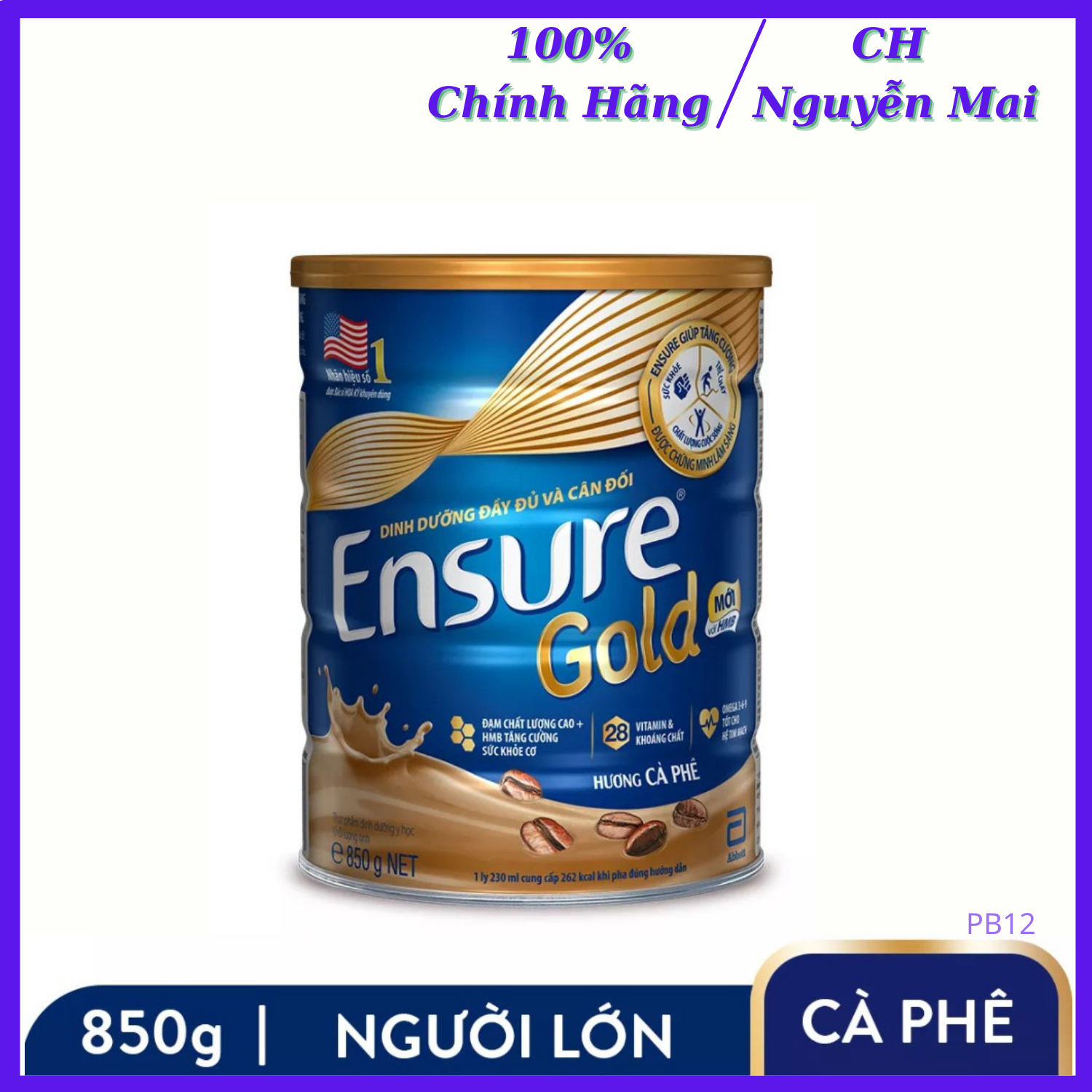 Sữa bột ensure gold 850g - hương cà phê
