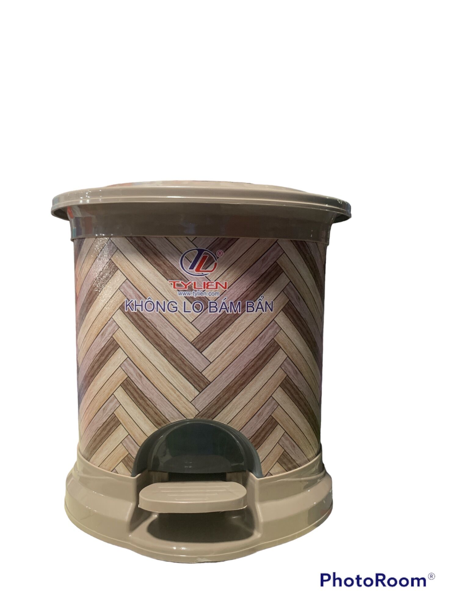Thùng rác bầu dục đạp có nắp đậy 20x18x21cm