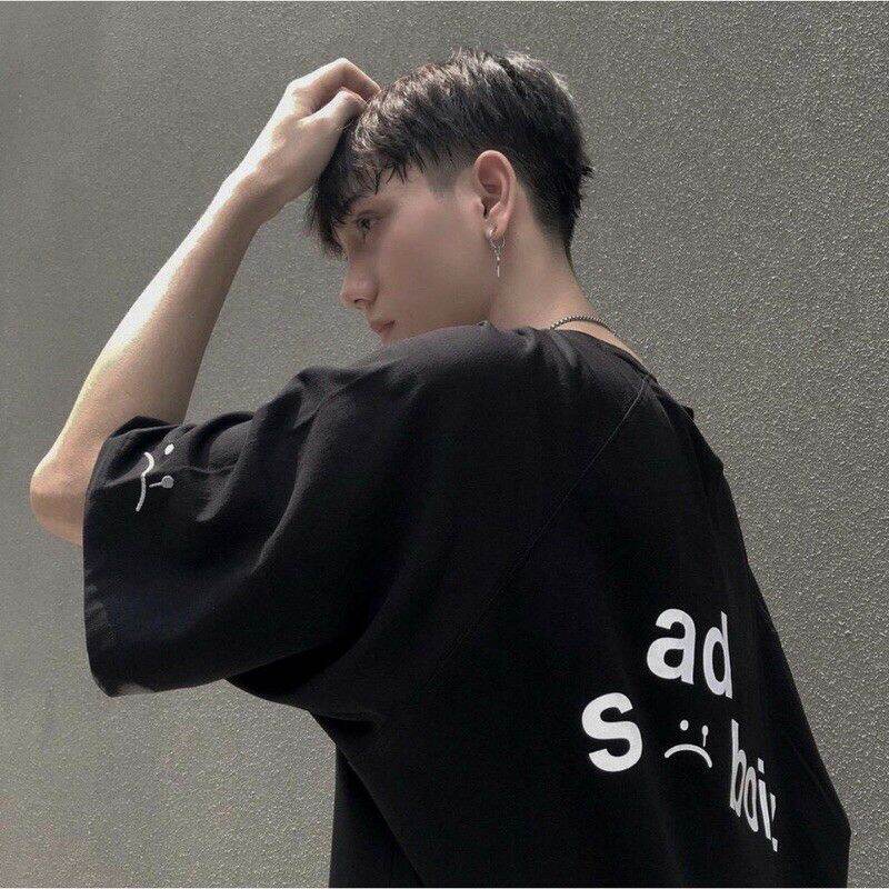 Áo thun tay lỡ in 5d sad boy cá tính