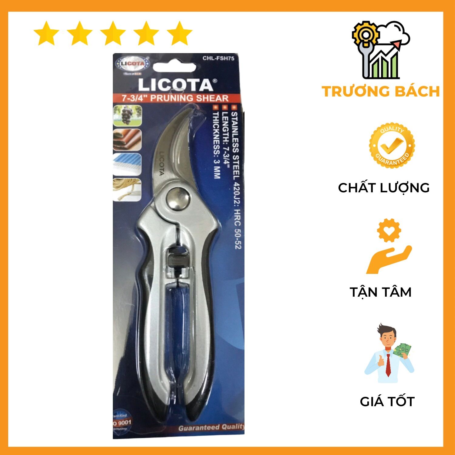 KÉO CẮT CÀNH CÂY HÀNG CAO CẤP LICOTA SH75