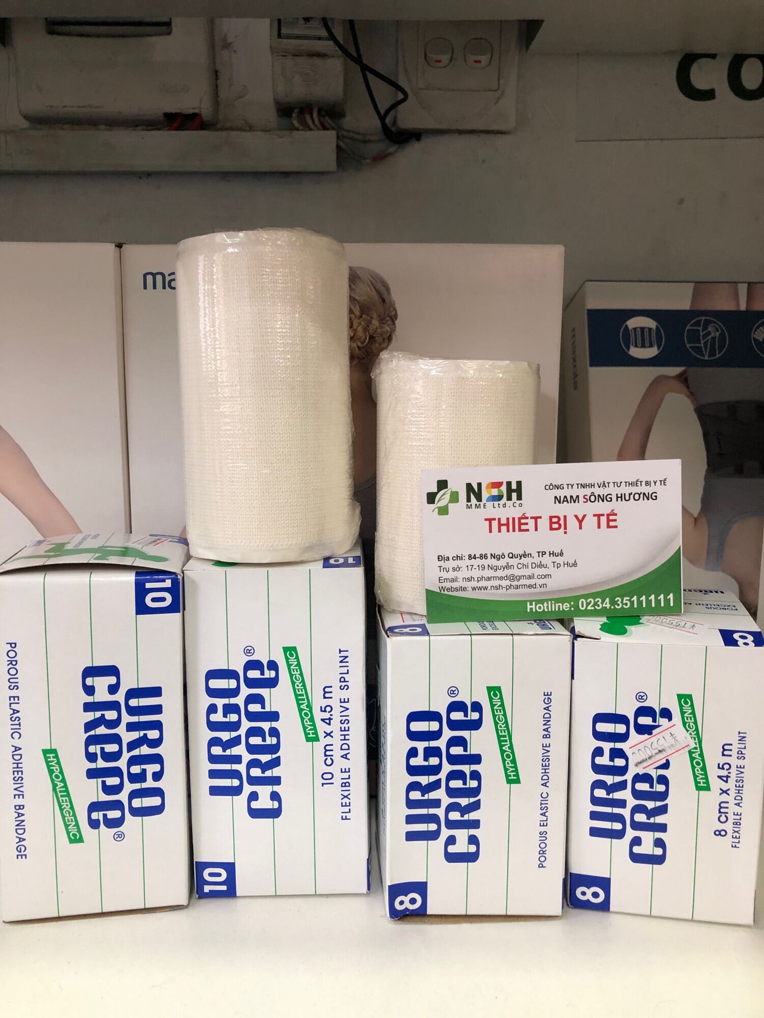 ❤️[HÀNG HÃNG] BĂNG KEO THUN CO GIÃN URGO CREPE CÁC CỠ 6810 Băng keo Urgo Crepe 8cm/10cm Băng Keo Cuộ