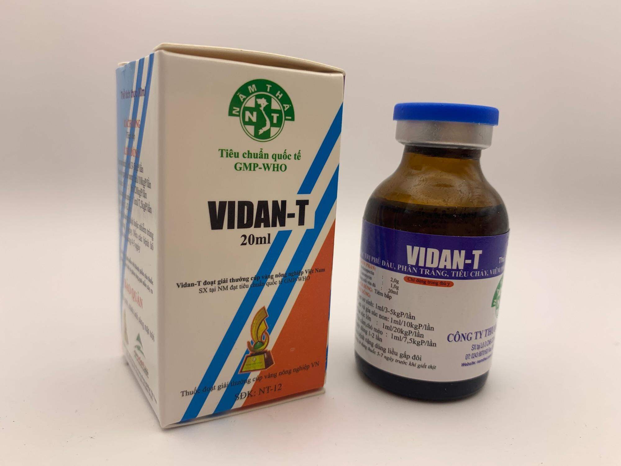 VIDAN T 20ml - tiêu chảy, hen, hen ghép, sưng phù đầu, tụ huyết trùng, đầy bụng, chướng hơi ...trên gia cầm, gia súc