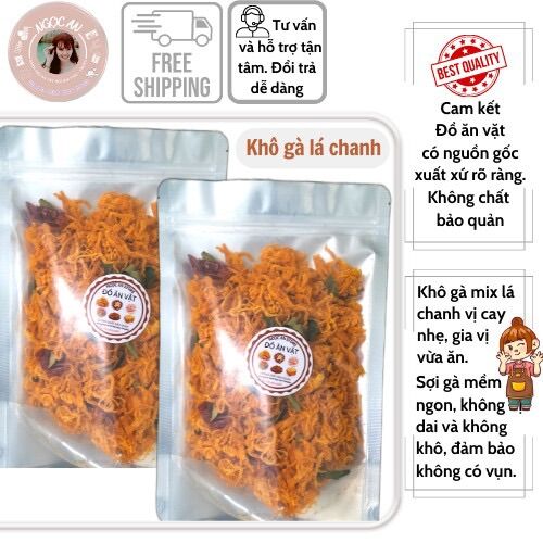 Khô gà lá chanh ăn vặt loại ngon ít cay