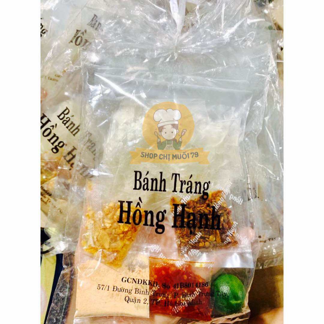  10bịch Bánh tráng Hồng Hạnh sate tỏi bò muối nhuyễn tắc   loại tự trộn  