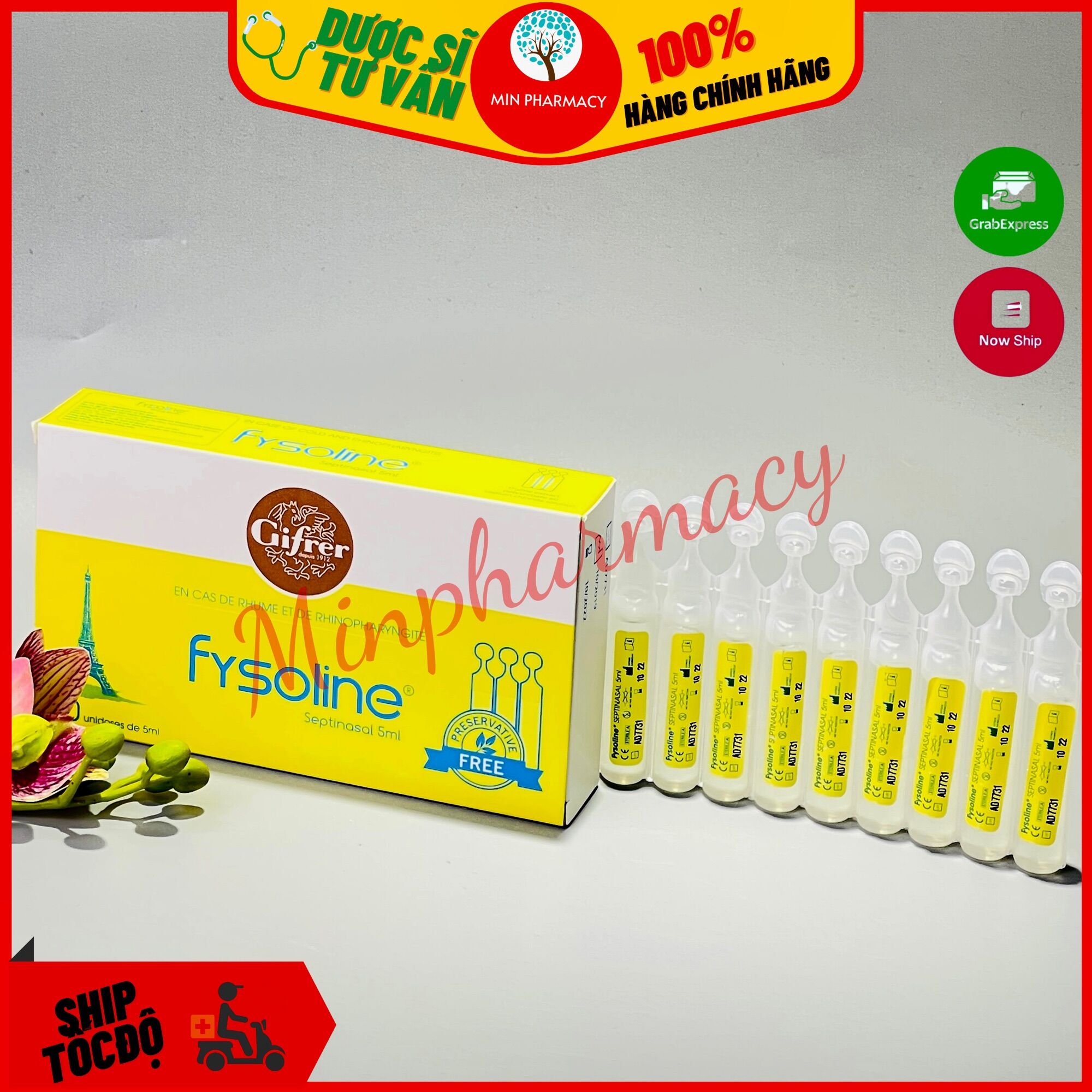 Dung dịch fysoline gifrer 20 ống x 5ml vệ sinh mắt, mũi cho bé - minpharmacy