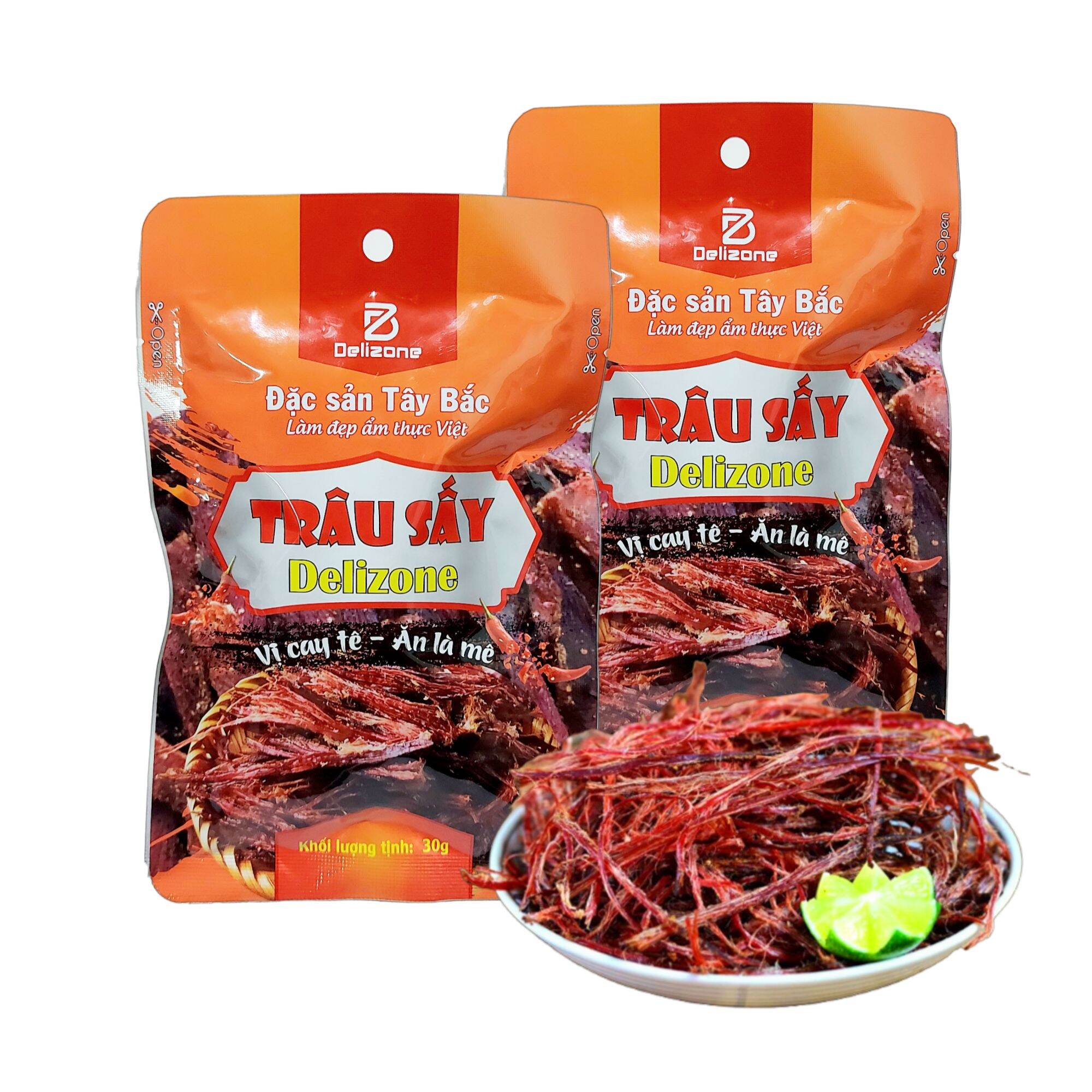 Thịt trâu sấy Delizone 30g đặc sản Tây Bắc