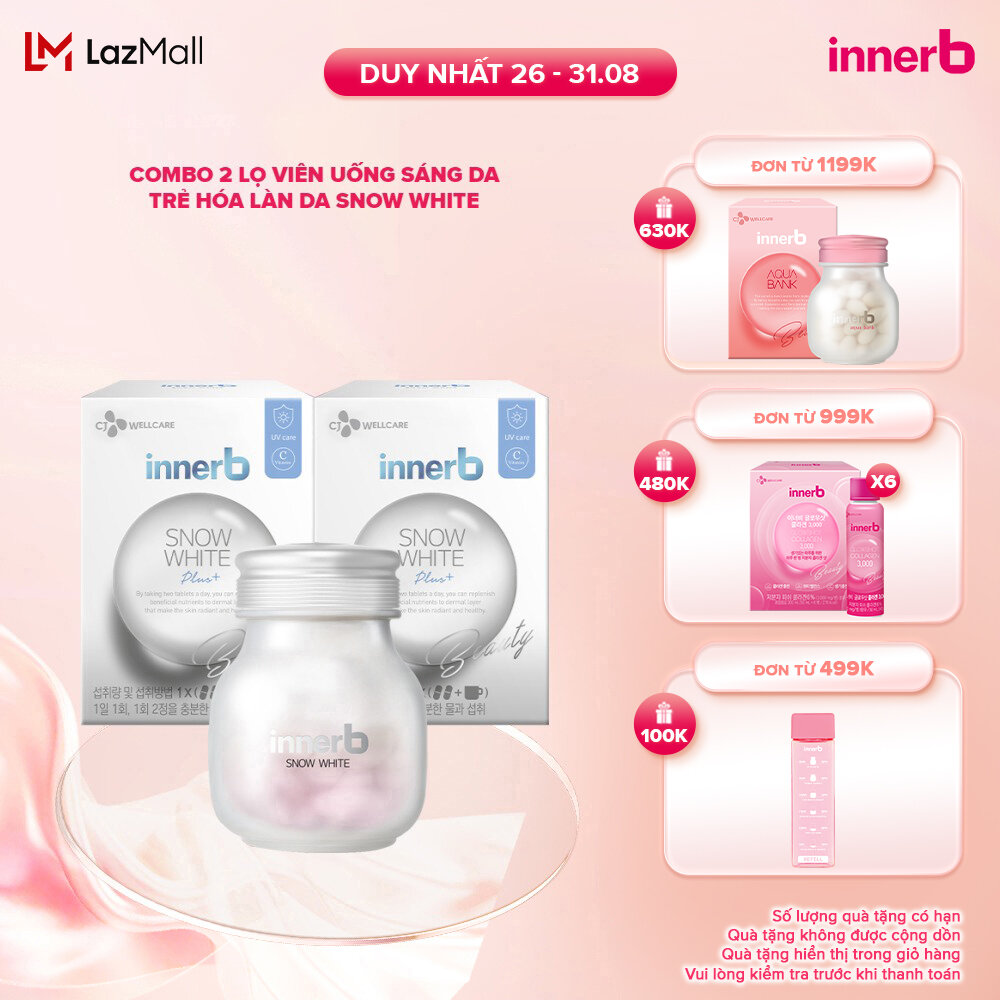 Combo 2 thực phẩm bảo vệ sức khỏe InnerB Snow White (56 viên x 2)