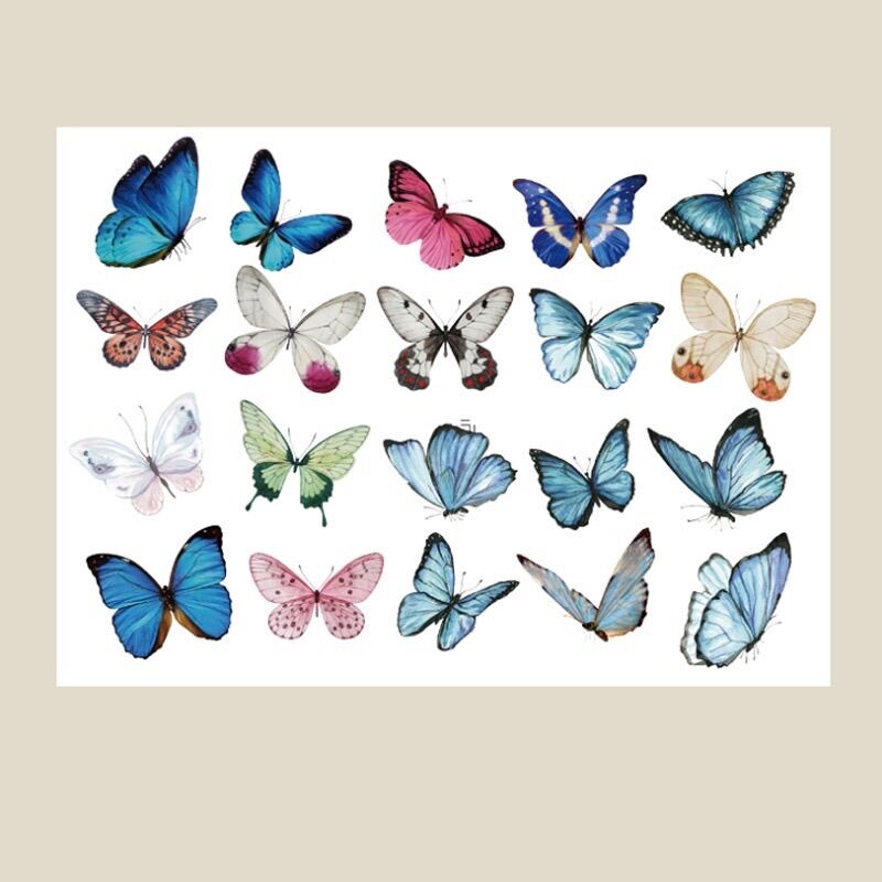 Set 40 miếng dán sticker trang trí dạng trong cổ điển