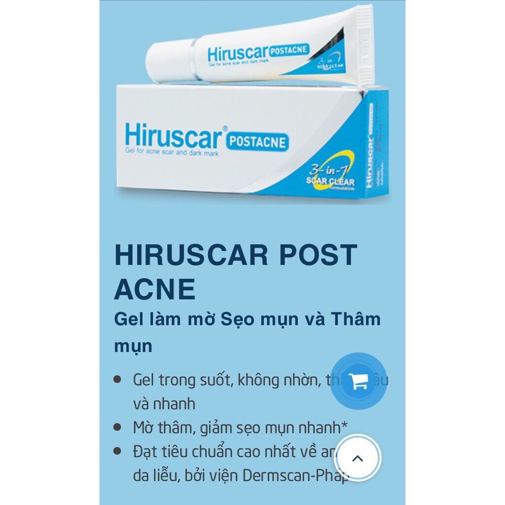 Gel Làm Mờ Thâm và Sẹo Mụn HIRUSCAR Post Acne