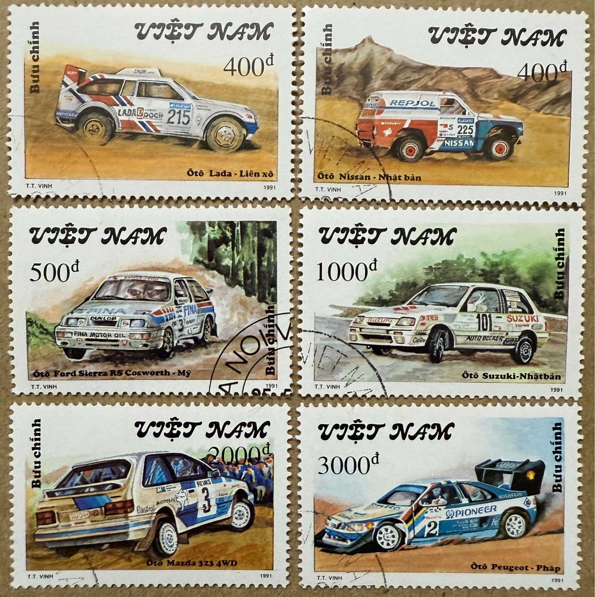 Tem sưu tập Việt Nam 1991: Ôtô đua
