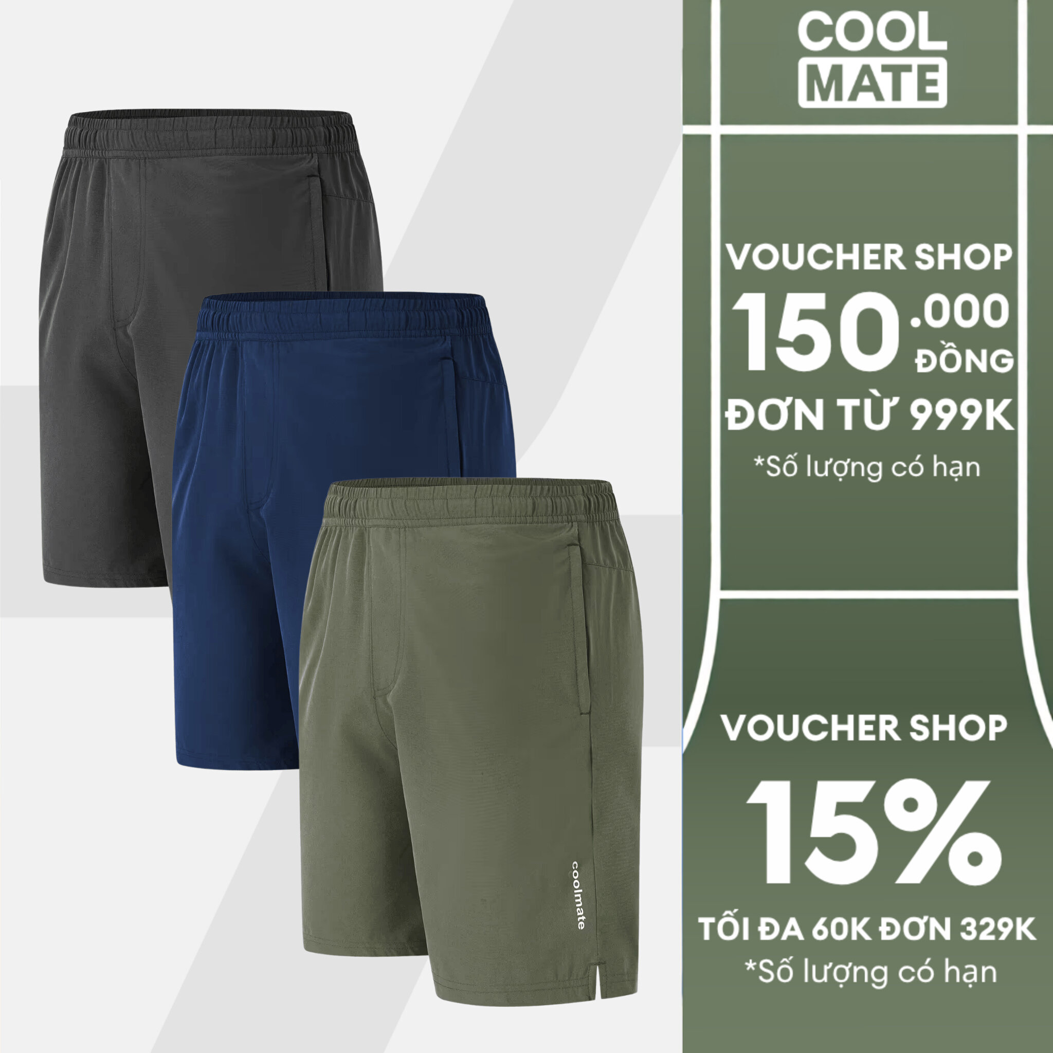 Combo 3 Quần Short thể thao Ultra Short 7inch thoáng khí, thoải mái vận động - Coolmate