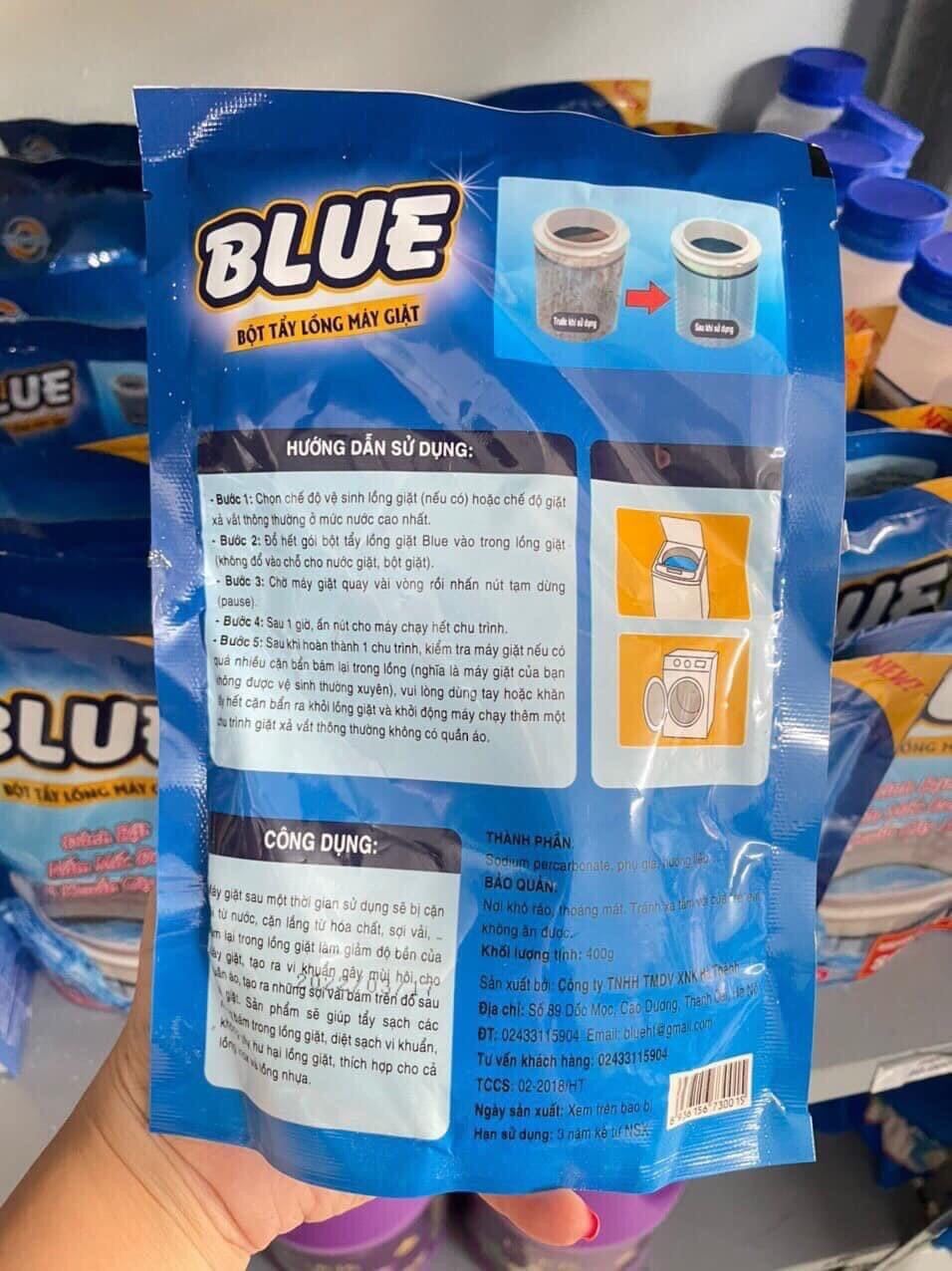 Bột tẩy lồng máy giặt Blue gói 450g