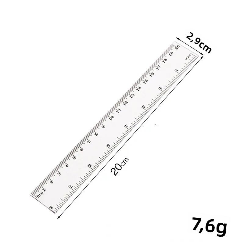 Thước Nhựa Trong Suốt Màu Xanh Lam Phong Cách Đơn Giản Di Động 15/20/30cm Dụng Cụ Văn Phòng Phẩm Dễ Thương Dành Cho Học Sinh & Văn Phòng