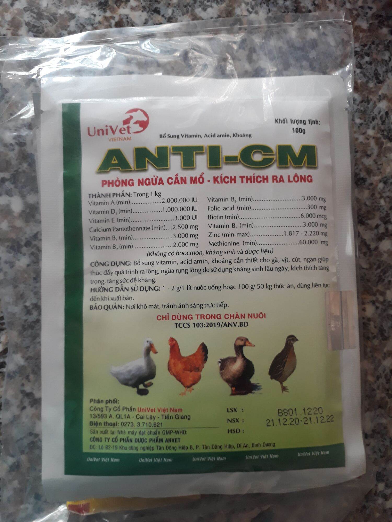 10 gói 100gr,chống cắn mổ,ra lông gà vịt,dinh dưỡng thú cưng