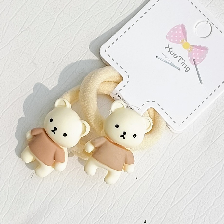 Sét 2 dây thun cột tóc đính charme hoạ tiết dễ thương cho bé