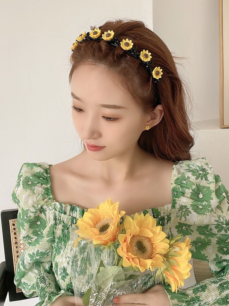 Cài Tóc Hình Hoa Dễ Thương, Băng Đô Bờm Tóc Hình Hoa