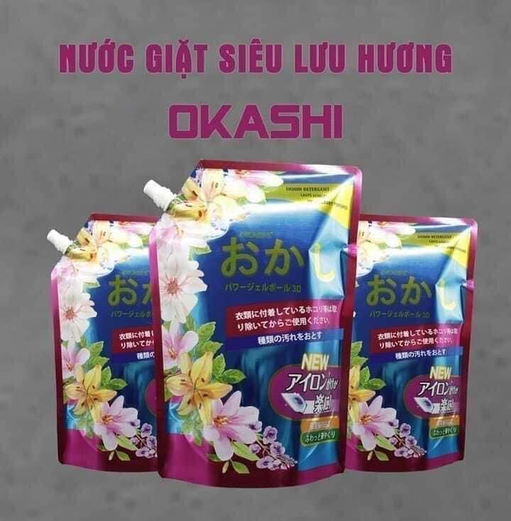 Nước giặt okashi siêu lưu hương túi 2l